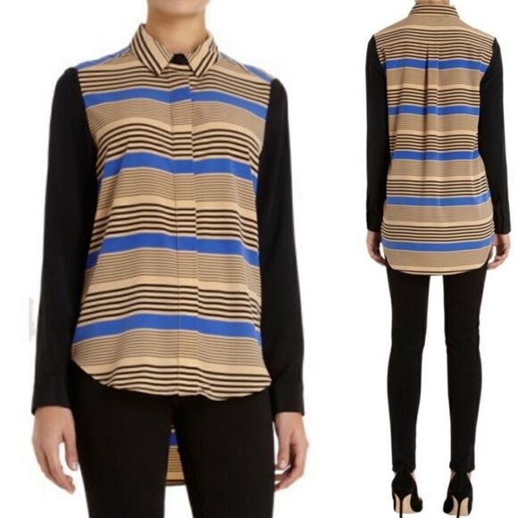 Sea New York Striped Dolman Button-up Blouse Size 8 - Picture 1 of 7